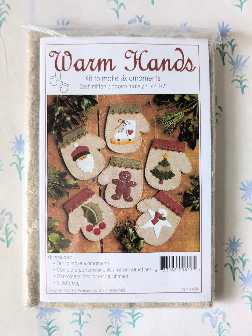 Warm Hands Ornament Kit by Rachel's of Greenfield NEW Wool Christmas Holiday DIY